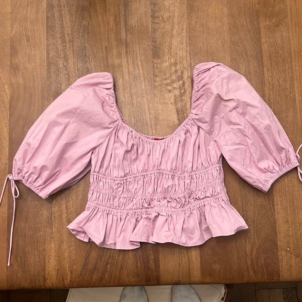 Staud Faye Puff Sleeve Top